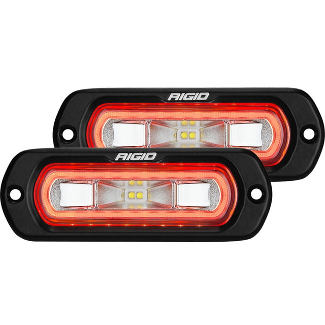 Rigid Industries SR-L Series Flush Mount LED Spreader Pair w/ Red Halo - Universal Rigid Industries Light Bars & Cubes  AXOPROS