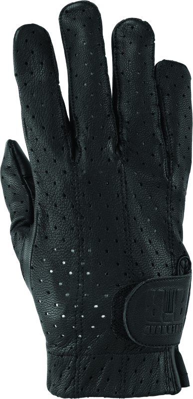 River Road Tucson Leather Perforated Gloves Black - Large River Road Gloves  AXOPROS