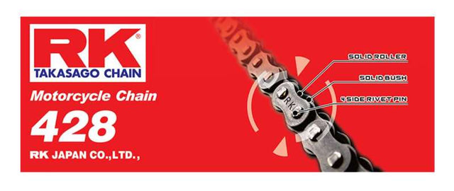RK Chain RK-M 428-130L - Natural RK Chain Chains  AXOPROS