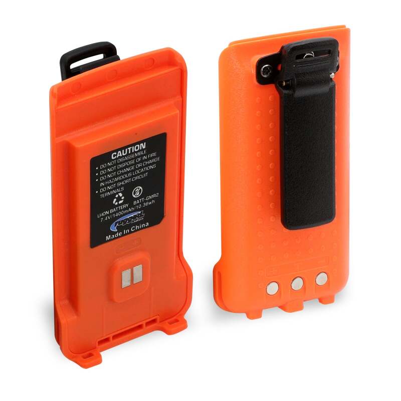 Rugged Radios GMR2 Replacement Lithium Battery w/12v Charge Port and Belt Clip Safety Orange Rugged Radios Batteries  AXOPROS