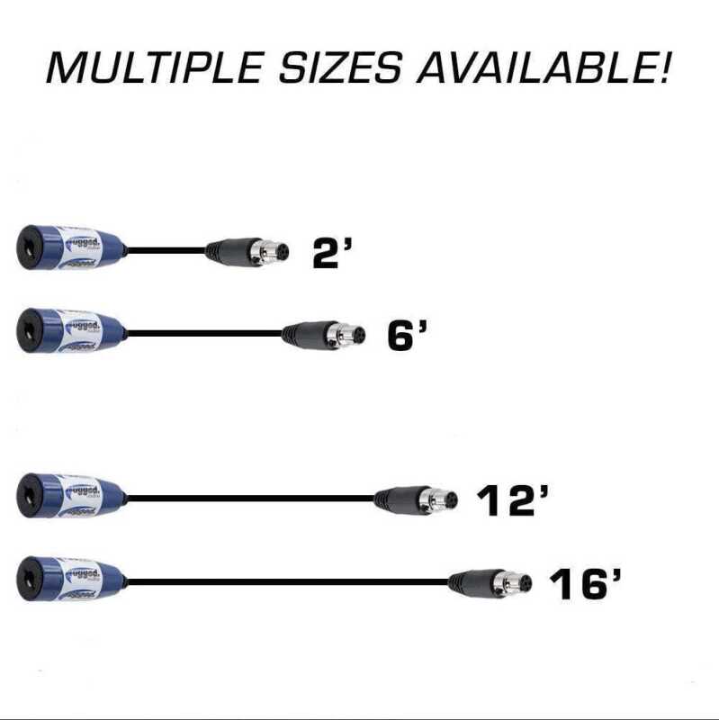 Rugged Radios OFFROAD Straight Cable to Intercom (Select Length) 16 Feet Rugged Radios Wiring Connectors  AXOPROS