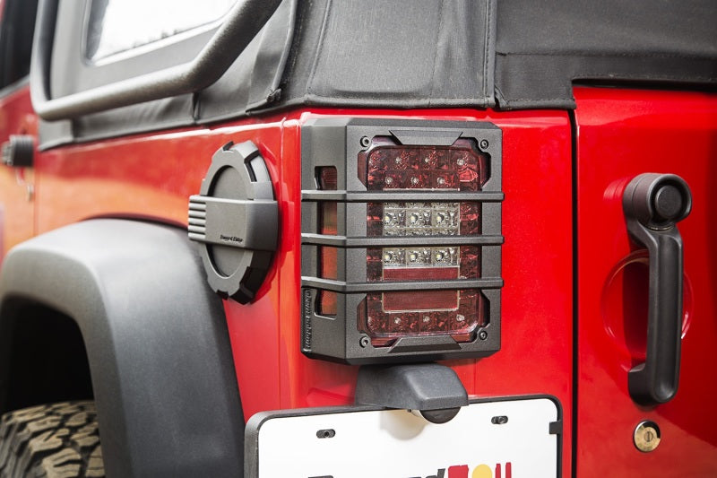 Rugged Ridge 07-18 Jeep Wrangler JK Black Elite Tail Light Guards Rugged Ridge Light Covers and Guards  AXOPROS