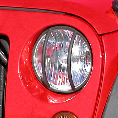 Rugged Ridge 07-18 Jeep Wrangler JK Black Headlight Euro Guards Rugged Ridge Light Covers and Guards  AXOPROS