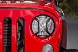Rugged Ridge 07-18 Jeep Wrangler JK/JKU Textured Black Elite Headlight Euro Guards Rugged Ridge Light Covers and Guards  AXOPROS
