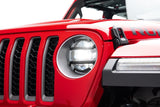 Rugged Ridge 18-20 Jeep Wrangler JL / 2020 Jeep Gladiator JT Black Elite Headlight Guards Black Rugged Ridge Light Covers and Guards  AXOPROS
