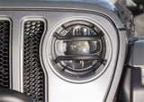 Rugged Ridge 18-20 Jeep Wrangler JL / 2020 Jeep Gladiator JT Black Elite Headlight Guards Black Rugged Ridge Light Covers and Guards  AXOPROS