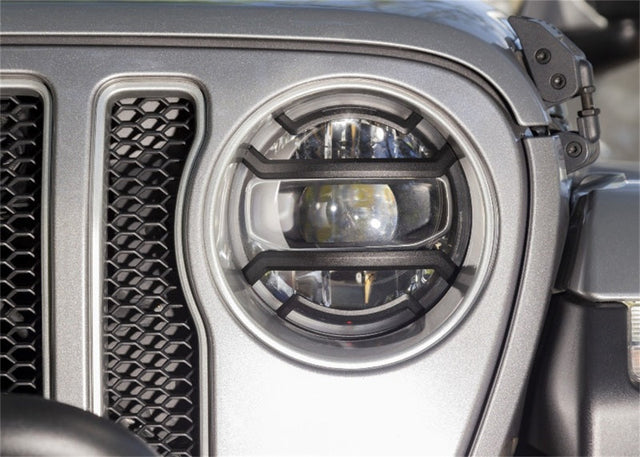 Rugged Ridge 18-20 Jeep Wrangler JL / 2020 Jeep Gladiator JT Black Elite Headlight Guards Black Rugged Ridge Light Covers and Guards  AXOPROS