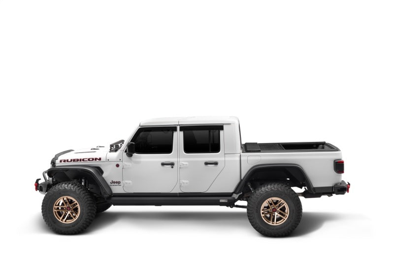 Rugged Ridge 20-22 Jeep Gladiator w/o Trail Rail Sys Armis Tonneau Cover w/Max Track - Tex. Blk Rugged Ridge Tonneau Covers - Hard Fold  AXOPROS