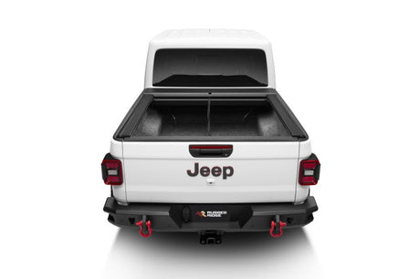 Rugged Ridge 20-22 Jeep Gladiator w/o Trail Rail Sys Armis Tonneau Cover w/Max Track - Tex. Blk Rugged Ridge Tonneau Covers - Hard Fold  AXOPROS