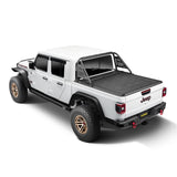 Rugged Ridge 20-22 Jeep Gladiator w/o Trail Rail Sys Armis Tonneau Cover w/Max Track - Tex. Blk Rugged Ridge Tonneau Covers - Hard Fold  AXOPROS