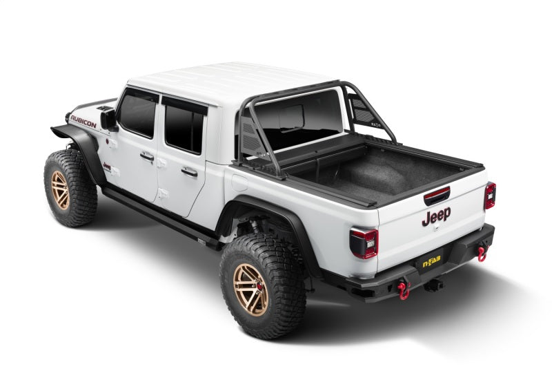 Rugged Ridge 20-22 Jeep Gladiator w/o Trail Rail Sys Armis Tonneau Cover w/Max Track - Tex. Blk Rugged Ridge Tonneau Covers - Hard Fold  AXOPROS