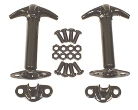Rugged Ridge 41-95 Jeep CJ / Jeep Wrangler Black Hood Catch Kit Rugged Ridge Brackets  AXOPROS