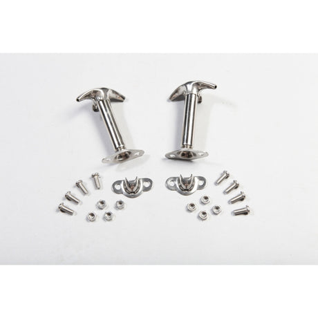 Rugged Ridge 41-95 Jeep CJ / Jeep Wrangler Hood Catch Kit Stainless Rugged Ridge Brackets  AXOPROS