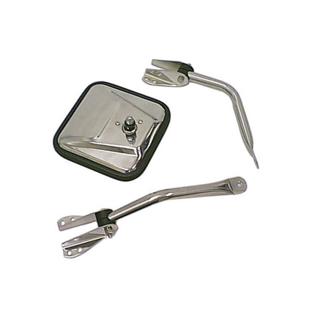 Rugged Ridge 55-86 Jeep CJ Chrome Mirror Head Rugged Ridge Exterior Trim  AXOPROS