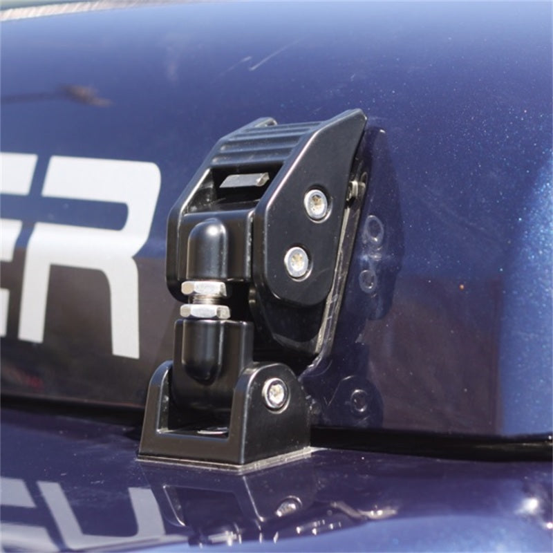 Rugged Ridge 97-06 Jeep Wrangler TJ Black Aluminum Hood Catches Rugged Ridge Brackets  AXOPROS