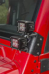 Rugged Ridge 97-06 Jeep Wrangler TJ Textured Black Dual A-Pillar Light Mount Rugged Ridge Light Mounts  AXOPROS