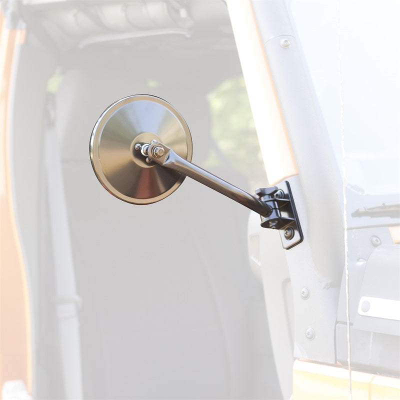 Rugged Ridge 97-18 Jeep Wrangler Black Round Quick Release Mirror Rugged Ridge Exterior Trim  AXOPROS