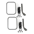Rugged Ridge 97-18 Jeep Wrangler Textured Black Rectangular Stubby Trail Mirror Kit Rugged Ridge Exterior Trim  AXOPROS