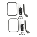 Rugged Ridge 97-18 Jeep Wrangler Textured Black Rectangular Stubby Trail Mirror Kit Rugged Ridge Exterior Trim  AXOPROS