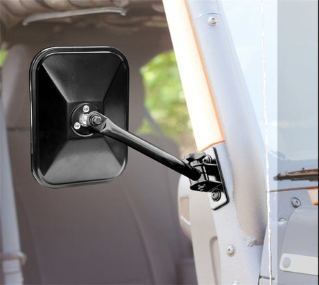Rugged Ridge 97-18 TJ JK Black Rectangular Quick Release Mirrors Rugged Ridge Exterior Trim  AXOPROS