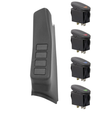 Rugged Ridge A-Pillar 4 Switch Pod Kit Black LHD 11-18 JK Rugged Ridge Dash & Interior Trim  AXOPROS