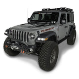 Rugged Ridge Arcus Front Bumper Tube Overrider Black 18-20 Jeep Wrangler JL Rugged Ridge Bumpers - Steel  AXOPROS