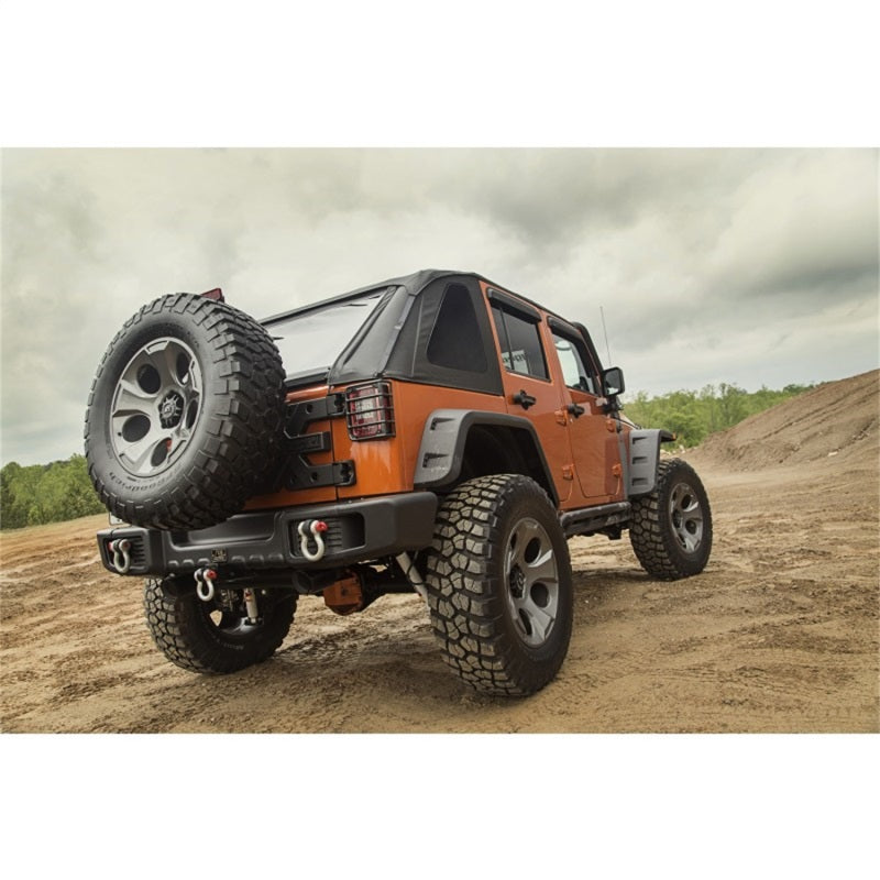 Rugged Ridge Bowless Soft Top Black Diamond 4-Door 07-18 Jeep Wrangler JK Rugged Ridge Soft Tops  AXOPROS
