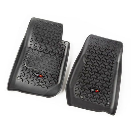 Rugged Ridge Floor Liner Front Black 2007-2018 Jeep Wrangler Unlimited JK 4 Dr Rugged Ridge Floor Mats - Rubber  AXOPROS