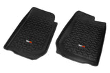Rugged Ridge Floor Liner Front Black 2007-2018 Jeep Wrangler Unlimited JK 4 Dr Rugged Ridge Floor Mats - Rubber  AXOPROS