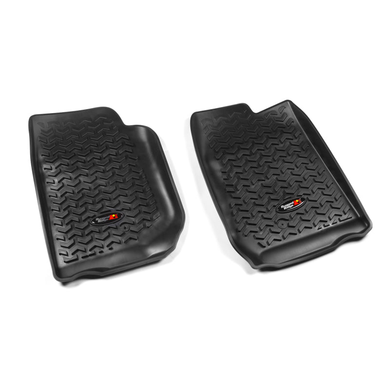 Rugged Ridge Floor Liner Front Black 2007-2018 Jeep Wrangler Unlimited JK 4 Dr Rugged Ridge Floor Mats - Rubber  AXOPROS