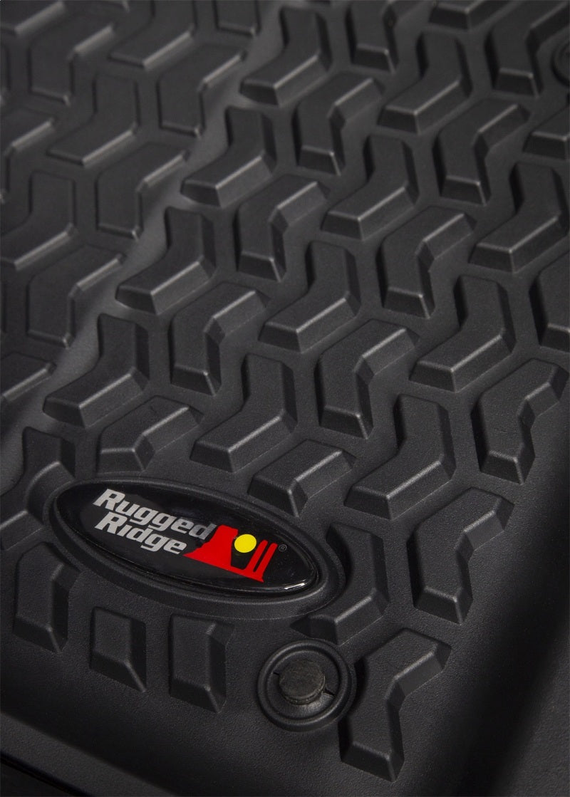Rugged Ridge Floor Liner Front Black 2018-2020 Jeep Wrangler 2020 Gladiator JL / JT Rugged Ridge Floor Mats - Rubber  AXOPROS