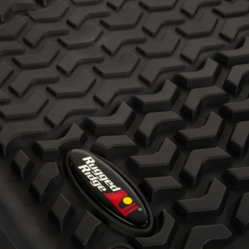 Rugged Ridge Floor Liner Front Black 2018-2020 Jeep Wrangler 2020 Gladiator JL / JT Rugged Ridge Floor Mats - Rubber  AXOPROS