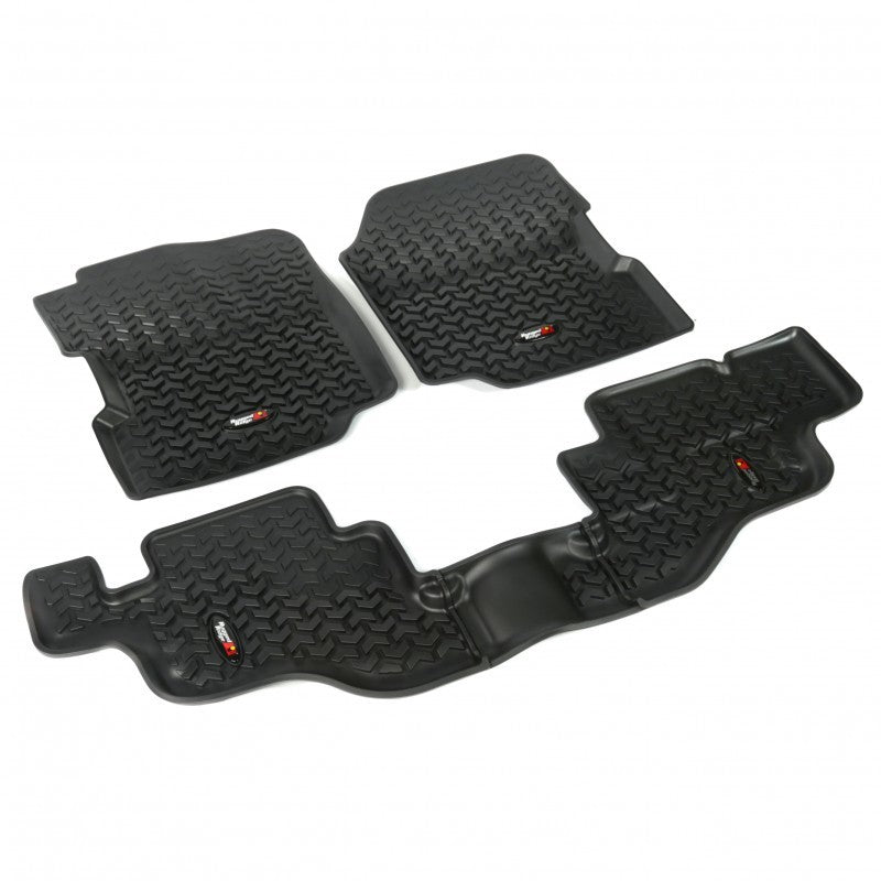 Rugged Ridge Floor Liner Front/Rear Black 1976-1986 Jeep CJ-7 / Jeep Wrangler 87-95 / YJ Rugged Ridge Floor Mats - Rubber  AXOPROS