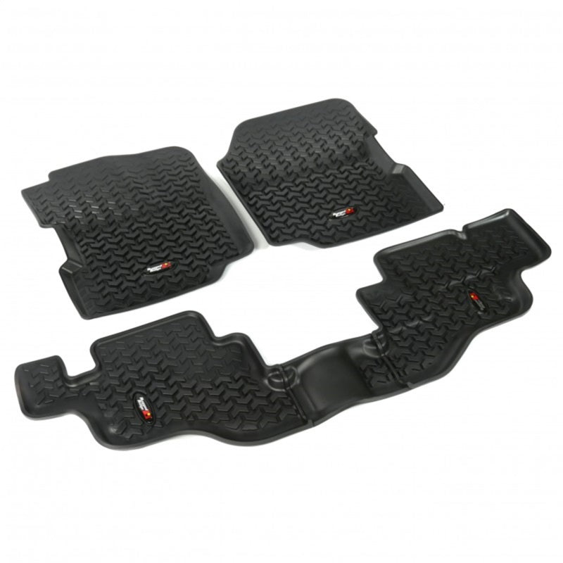 Rugged Ridge Floor Liner Front/Rear Black 1976-1986 Jeep CJ-7 / Jeep Wrangler 87-95 / YJ Rugged Ridge Floor Mats - Rubber  AXOPROS