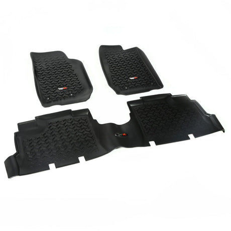 Rugged Ridge Floor Liner Front/Rear Black 2007-2018 Jeep Wrangler JK 4 Dr Rugged Ridge Floor Mats - Rubber  AXOPROS