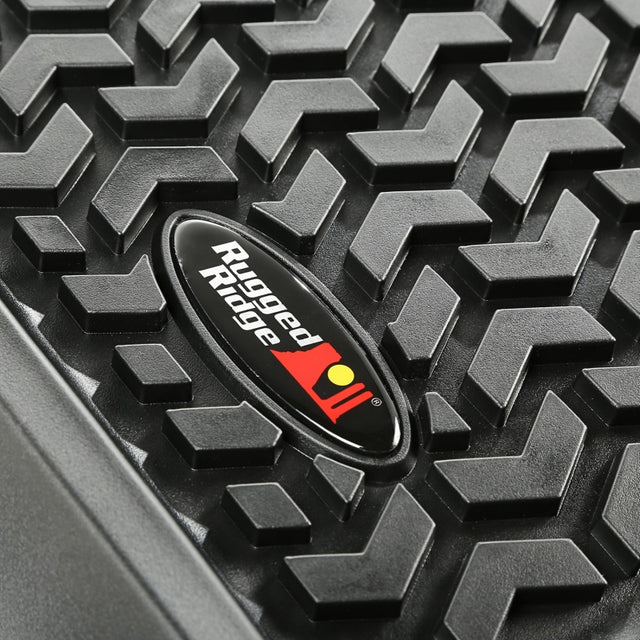 Rugged Ridge Floor Liner Front/Rear/Cargo Black 1976-1995 Jeep Wrangler / CJ Rugged Ridge Floor Mats - Rubber  AXOPROS
