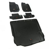 Rugged Ridge Floor Liner Front/Rear/Cargo Black 2011-2018 Jeep Wrangler JK 2 Dr Rugged Ridge Floor Mats - Rubber  AXOPROS