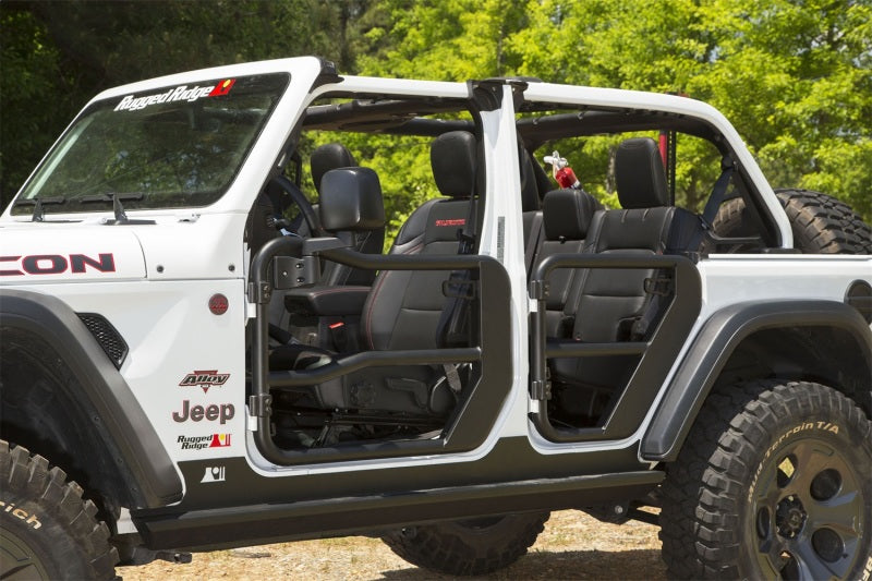 Rugged Ridge Fortis Front Tube Doors with Mirrors 18-23 Jeep Wrangler JL/JT Rugged Ridge Doors  AXOPROS