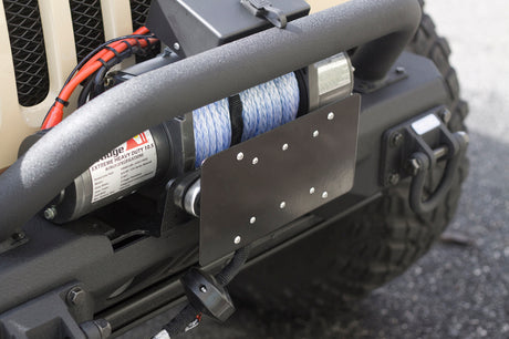 Rugged Ridge Front Hawse Fairlead License Plate Mounting Bracket Rugged Ridge Exterior Trim  AXOPROS