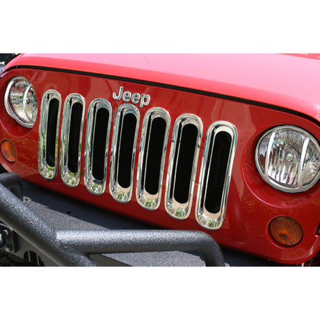 Rugged Ridge Grille Inserts Chrome 07-18 Jeep Wrangler Rugged Ridge Grilles  AXOPROS