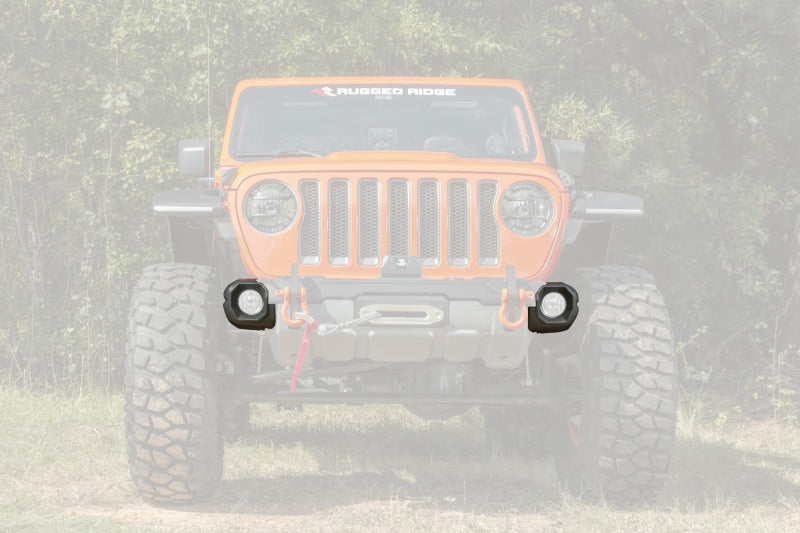 Rugged Ridge Jeep 19-22 Wrangler JL/20-22 Gladiator Venator Front Bumper Stubby Ends - Black Rugged Ridge Bumper Accessories  AXOPROS