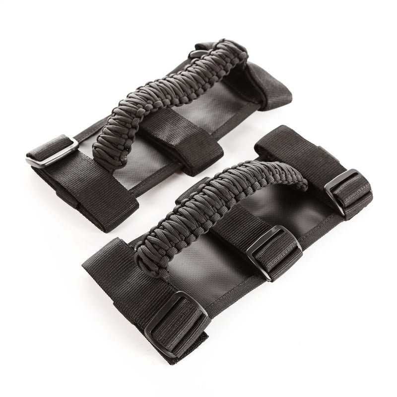 Rugged Ridge Paracord Grab Handles Black/Black Pair Rugged Ridge Dash & Interior Trim  AXOPROS