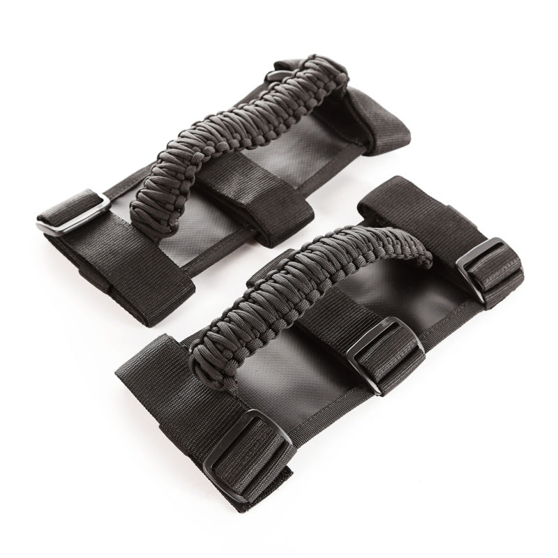 Rugged Ridge Paracord Grab Handles Black/Black Pair Rugged Ridge Dash & Interior Trim  AXOPROS