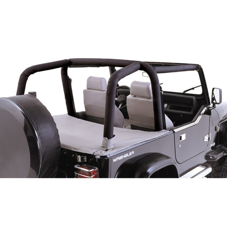 Rugged Ridge Roll Bar Cover Kit Black Denim 97-02 Jeep Wrangler Rugged Ridge Roll Cage Components  AXOPROS