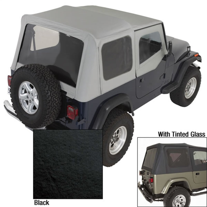 Rugged Ridge S-Top Door Skins Black Tinted Windows 88-95 Jeep Wrangler YJ Rugged Ridge Soft Tops  AXOPROS
