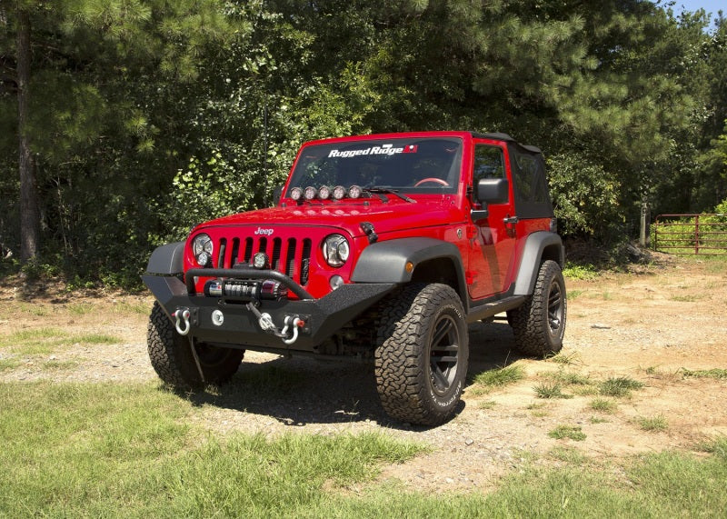 Rugged Ridge Spartan Front Bumper HCE W/Overrider 07-18 Jeep Wrangler JK Rugged Ridge Bumpers - Steel  AXOPROS
