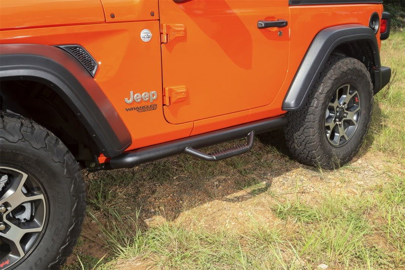 Rugged Ridge Spartan Nerf Bar Textured Black 18-20 Jeep Wrangler JL 2 Door Rugged Ridge Nerf Bars  AXOPROS