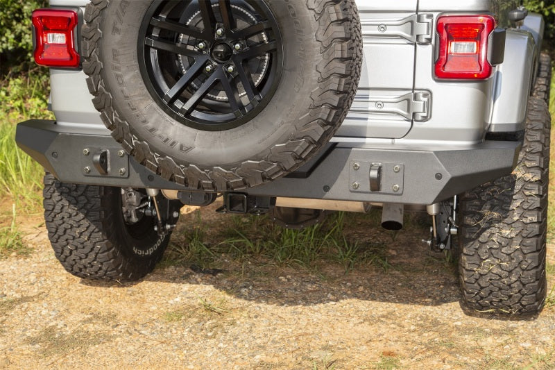 Rugged Ridge Spartan Rear Bumper Full Width 18-20 Jeep Wrangler JL Rugged Ridge Bumpers - Steel  AXOPROS