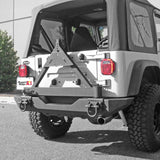 Rugged Ridge Tire Carrier XHD Rear Bumper 76-06 Jeep CJ / Jeep Wrangler Rugged Ridge Bumpers - Steel  AXOPROS