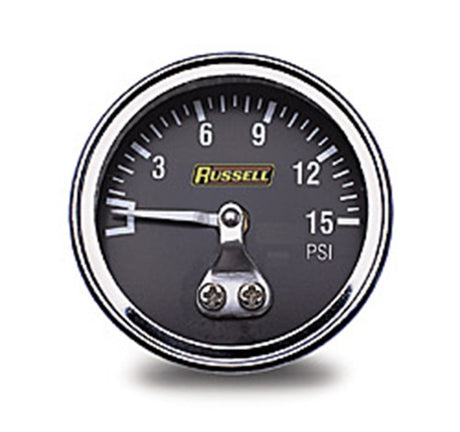 Russell Performance 15 psi fuel pressure gauge (Non liquid-filled) Russell Gauges  AXOPROS